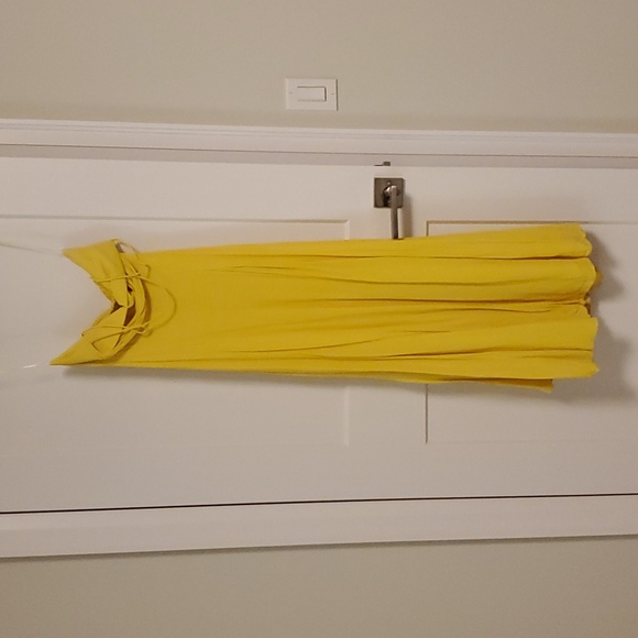 MANGO Flowy Slit Dress Yellow Size XS/2 - Picture 5 of 5